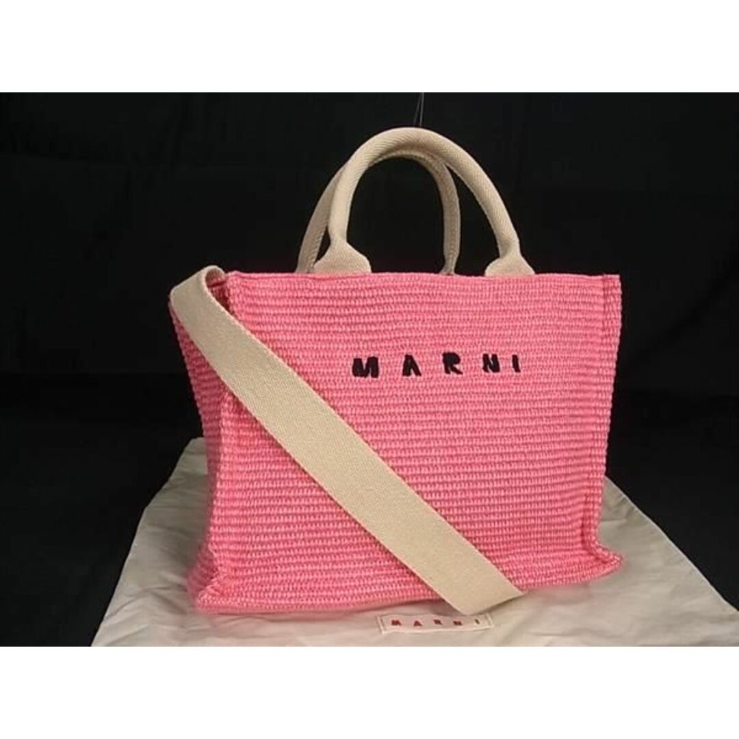 Marni(マルニ)の■極美品■ MARNI マルニ EAST-WEST ラフィア 2WAY ハンドバッグ ショルダー レディース ピンク系 FA1341  レディースのバッグ(その他)の商品写真