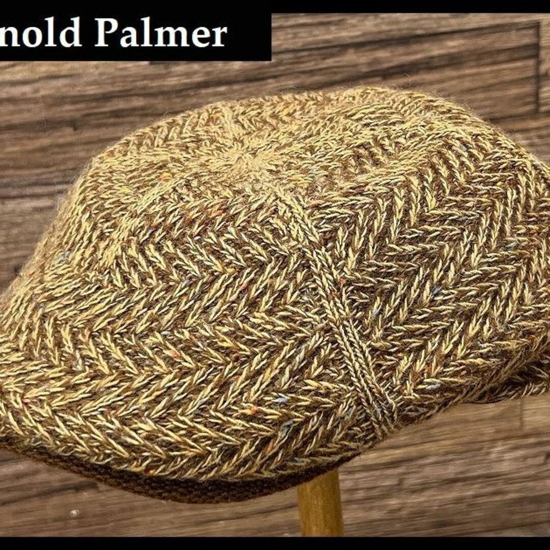 Arnold Palmer(アーノルドパーマー)のG② 美品 アーノルドパーマー ミックスウール ニット ハンチング 茶 57.5 メンズの帽子(ハンチング/ベレー帽)の商品写真