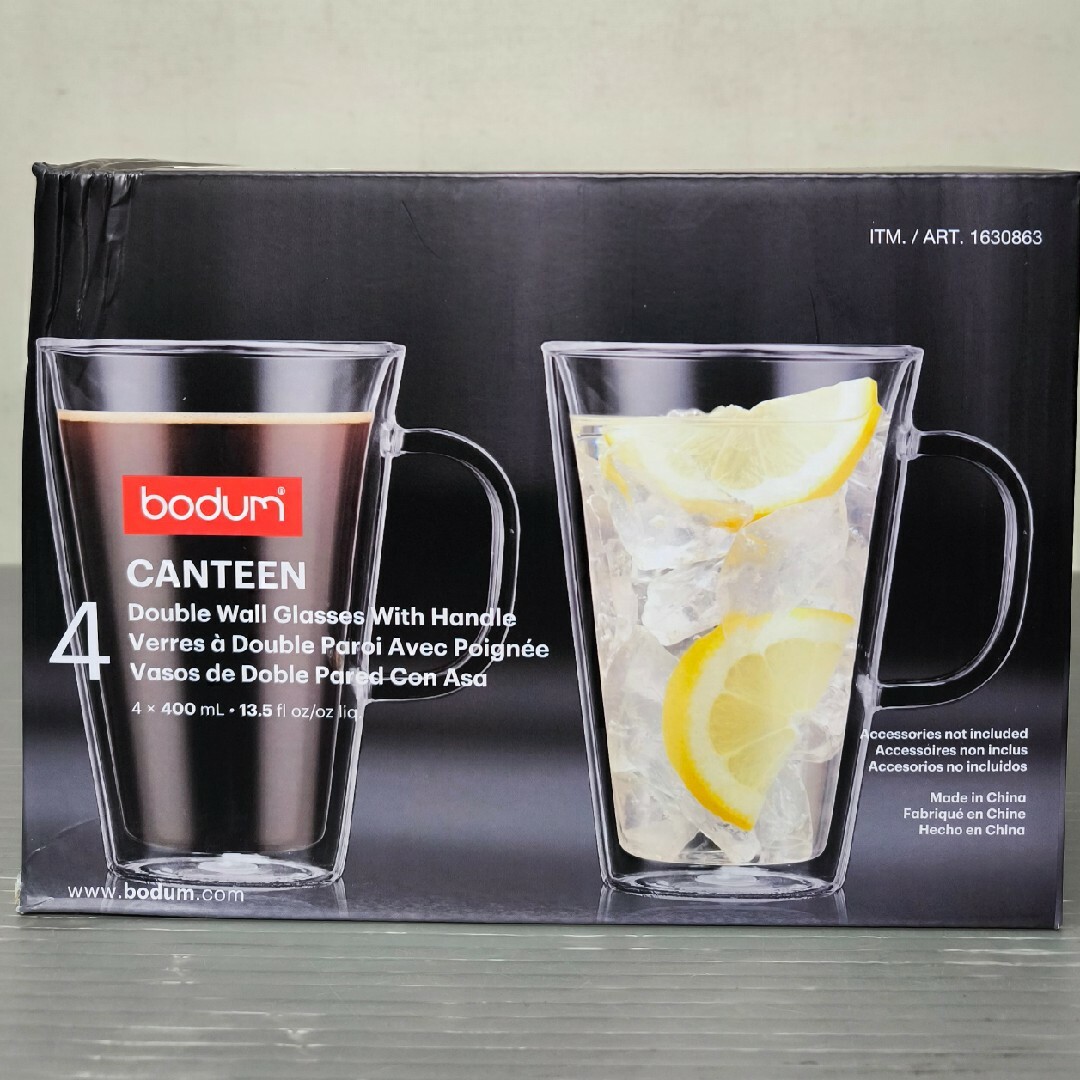 bodum(ボダム)のボダム キャンティーン マグ 400ml×4個　ダブルウォールグラス bodum インテリア/住まい/日用品のキッチン/食器(グラス/カップ)の商品写真