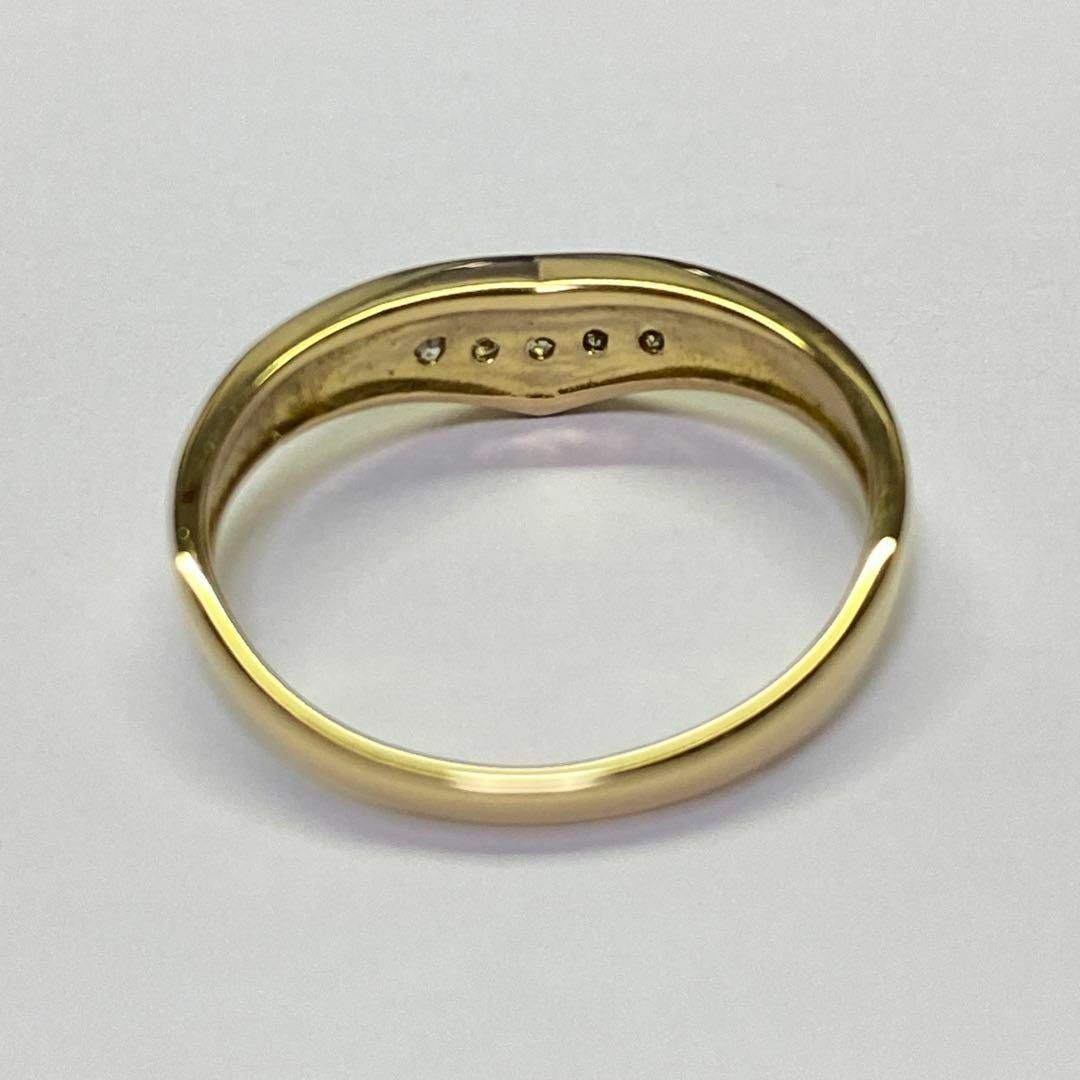 K18　天然ダイヤモンドリング　サイズ9.5号　イエローゴールド　18金 レディースのアクセサリー(リング(指輪))の商品写真