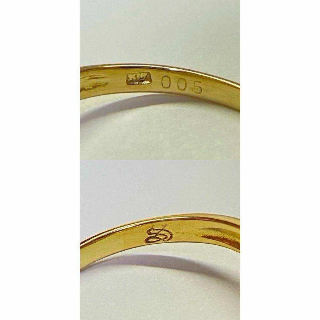 K18　天然ダイヤモンドリング　サイズ9.5号　イエローゴールド　18金 レディースのアクセサリー(リング(指輪))の商品写真