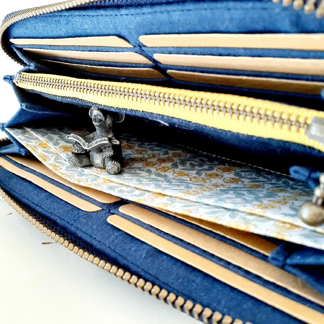 【専用❻❺❽】⚮̈ デニムtambourine◆布製ロングウォレット ハンドメイドのファッション小物(財布)の商品写真
