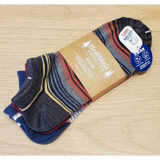 Healthknit - 【新品】3足組 ヘルスニット メンズ ソックス 25～27cm  綿100％