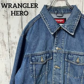 ラングラー(Wrangler)のラングラー ヒーロー USA古着 デニムジャケットバックプリントイーグルLメンズ(Gジャン/デニムジャケット)