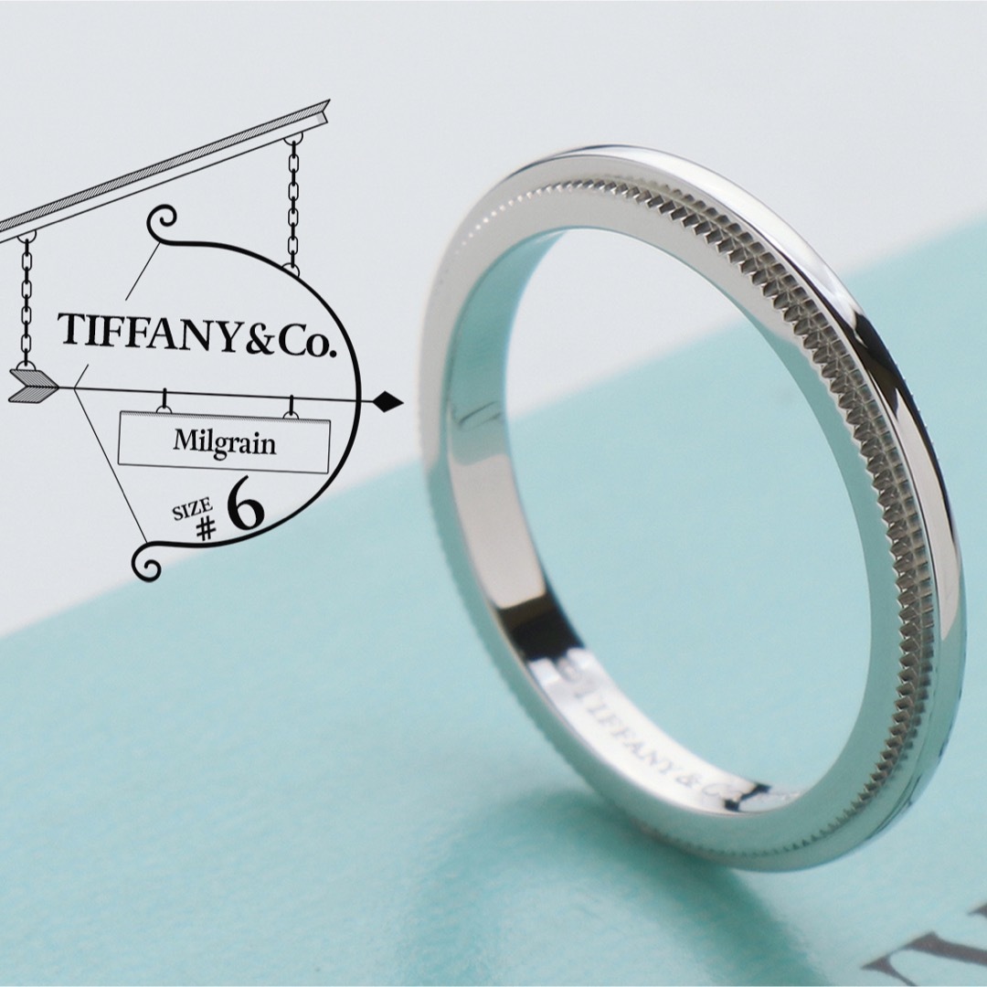 Tiffany & Co.(ティファニー)の極美品 TIFFANY ティファニー ミルグレイン バンド リング 6号 レディースのアクセサリー(リング(指輪))の商品写真