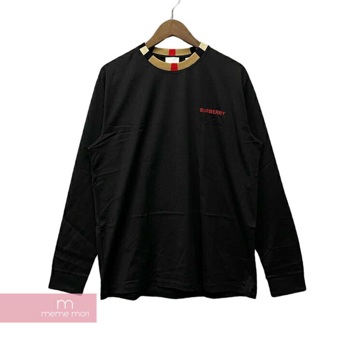 BURBERRY(バーバリー)のBURBERRY Jalad Check Neck Long Sleeve T-Shirt 8075187 バーバリー ジャラッド チェックネック ロングスリーブTシャツ ロンT 長袖カットソー ブラック×レッド サイズM【240314】【新古品】【me04】 メンズのトップス(Tシャツ/カットソー(半袖/袖なし))の商品写真