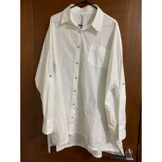 クロムハーツ(Chrome Hearts)の美品　クロムハーツ　mahal kita Lサイズ　ホワイト　クロスパッチ(シャツ)