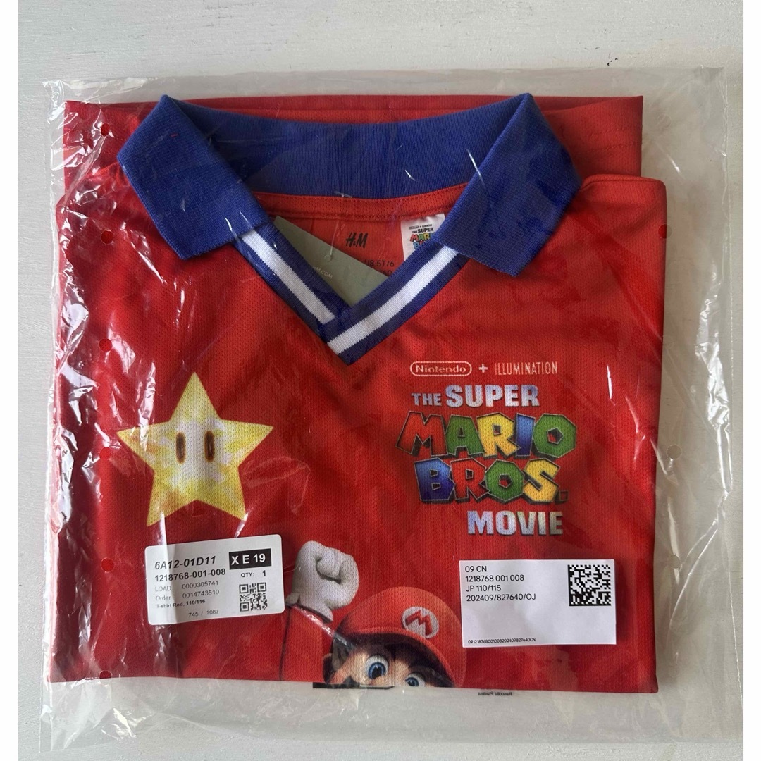 《新作》新品　スーパーマリオ　メッシュTシャツ　ポロシャツ　110-115