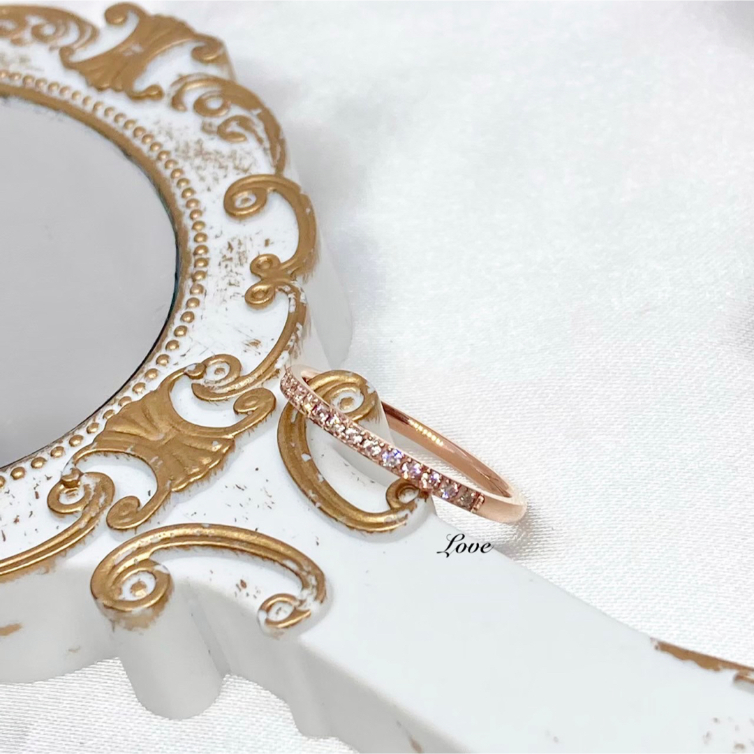 極細半キラ ステンレスリング ステンレス指輪 ピンキーリング ピンク レディースのアクセサリー(リング(指輪))の商品写真