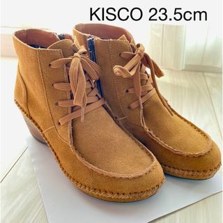 キスコ(KISCO)のショートブーツ　天然皮革　キャメル　KISCO キスコ　23.5cm(ブーツ)