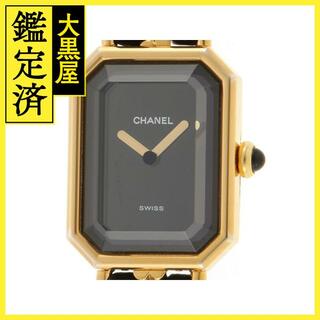 シャネル(CHANEL)のシャネル　プルミエールM　H0001　クオーツ　GP/革　ブラック　【436】(腕時計)