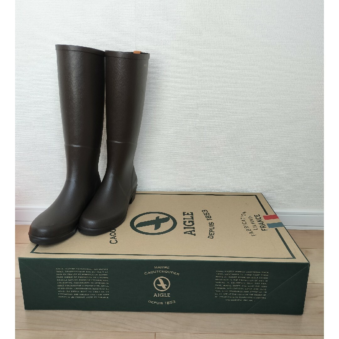 AIGLE(エーグル)のAIGLE　長靴　ブラウン系　37/23.5　ミスジュリエットＡ ラバーブーツ レディースの靴/シューズ(レインブーツ/長靴)の商品写真