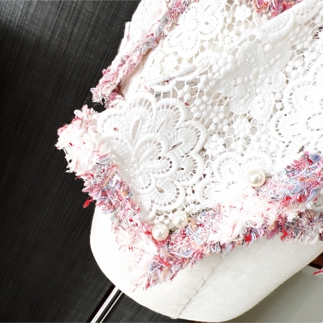美品 CHANELシャネル 刺繍 カフス付 レース パール ジャケット 美品 CHANELシャネル 刺繍 カフス付 レース パール ジャケット
