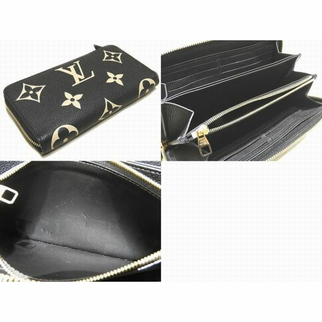 LOUIS VUITTON(ルイヴィトン)の美品 LOUIS VUITTON ヴィトン ジッピーウォレット 長財布 M80481 ☆ モノグラム アンプラント レザー ブラック ベージュ ▼ ート000/6C レディースのファッション小物(財布)の商品写真