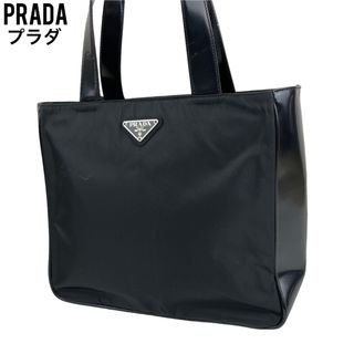 プラダ(PRADA)の✨美品　PRADA プラダ　ハンドバッグ　ブラック　テーストナイロン　パテント(ハンドバッグ)