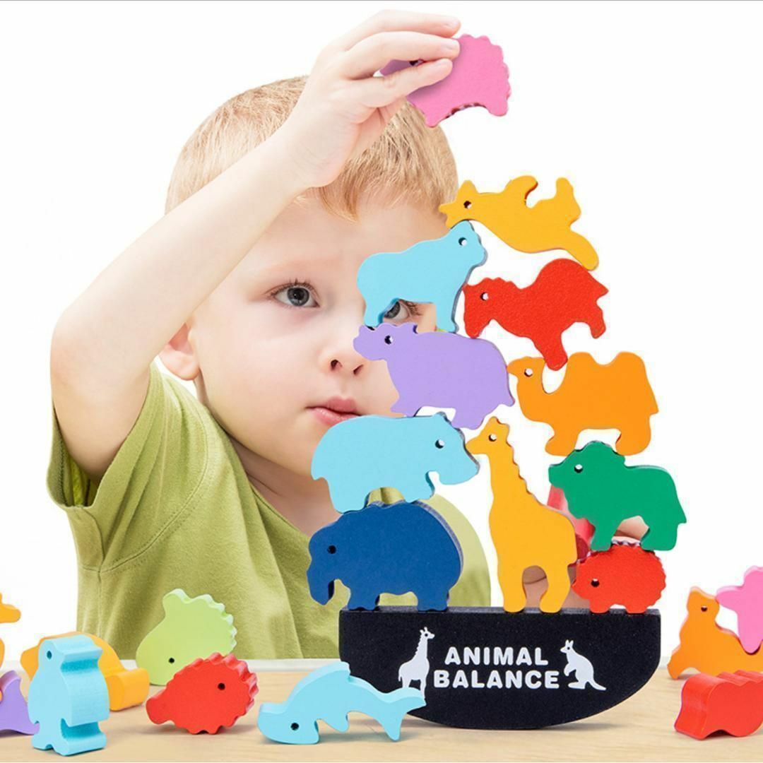 知育玩具 バランスゲーム 動物 アニマル 幼児教育 モンテッソーリ（動物） キッズ/ベビー/マタニティのおもちゃ(知育玩具)の商品写真