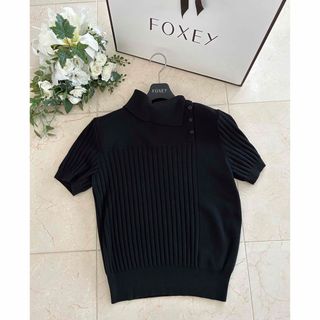 フォクシー(FOXEY)の【美品】FOXEY︎ ✧レイニーステッチ トップス︎ ✧40︎ ✧(カットソー(半袖/袖なし))