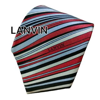 ランバン(LANVIN)の【LANVIN】　ランバン　レッド系　ストライプ　フランス製(ネクタイ)