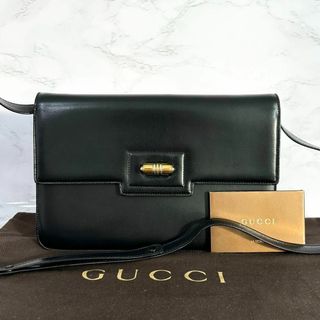 グッチ(Gucci)のグッチ GUCCI ショルダーバッグ ターンロック ブラック レザー(ショルダーバッグ)