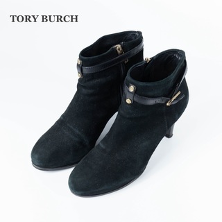 トリーバーチ(Tory Burch)の【TORY BURCH】トリーバーチ　ブーツ　サイドジップ　ブラック　スウェード(ブーティ)