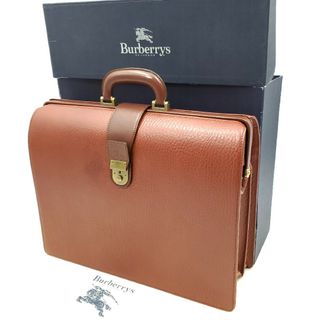 バーバリー(BURBERRY)の箱付き極美品★Burberrys★牛シボ革レザーダレスバッグ茶メンズSZB150(ビジネスバッグ)