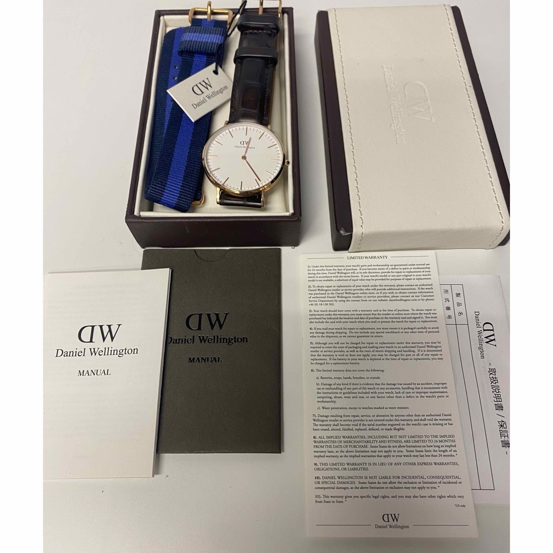 Daniel Wellington(ダニエルウェリントン)の1回極美品 定価3.3万 DWダニエルウェリントン 替えベルト付 箱/保 レディースのファッション小物(腕時計)の商品写真