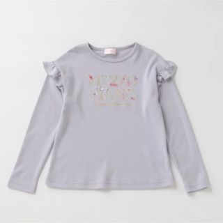 メゾピアノ(mezzo piano)の新品　メゾピアノ　キャンディロゴ肩フリル長袖Tシャツ(Tシャツ/カットソー)