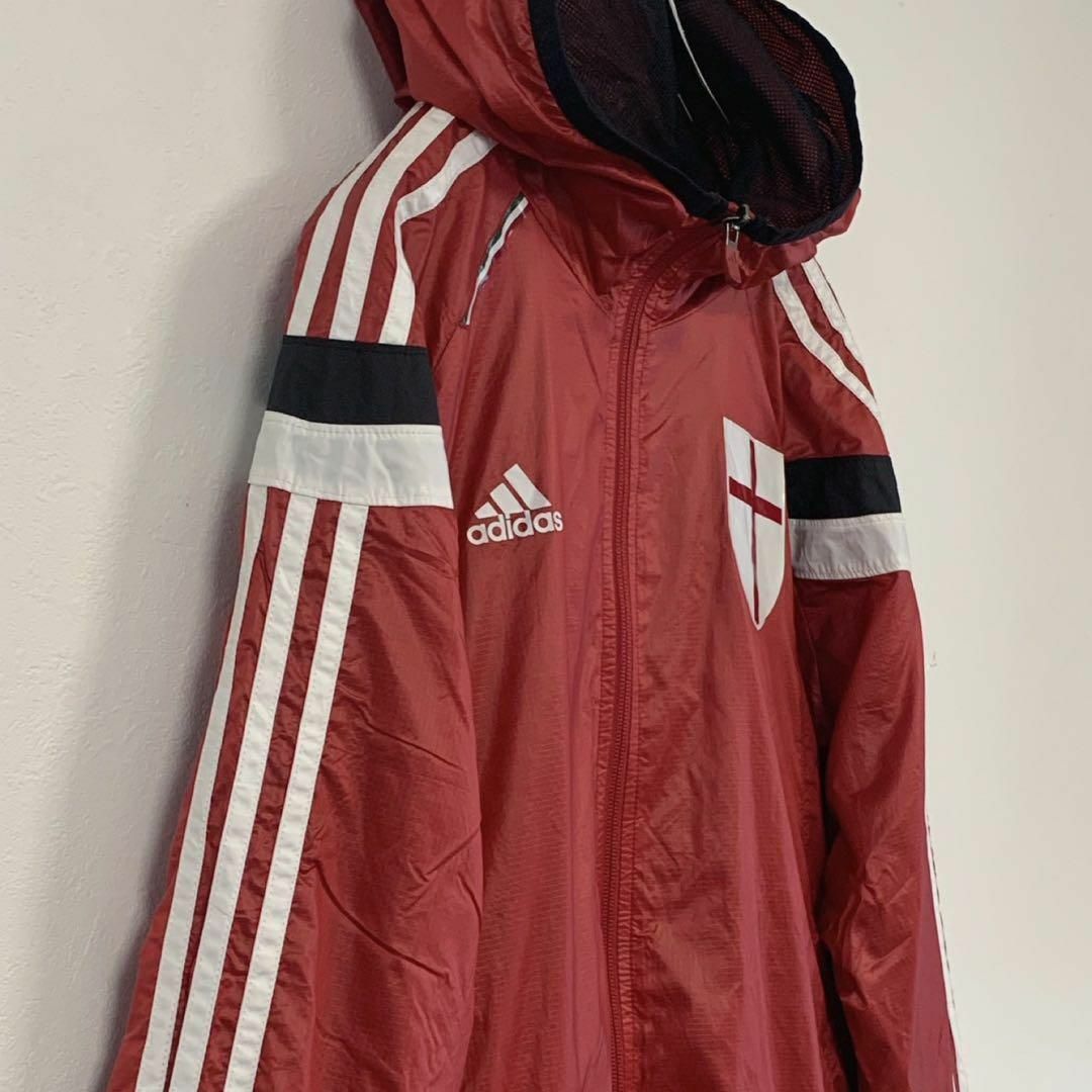 adidas(アディダス)のadidas トラックジャケット RED 長袖 ウィンドブレーカー Mサイズ スポーツ/アウトドアのサッカー/フットサル(ウェア)の商品写真