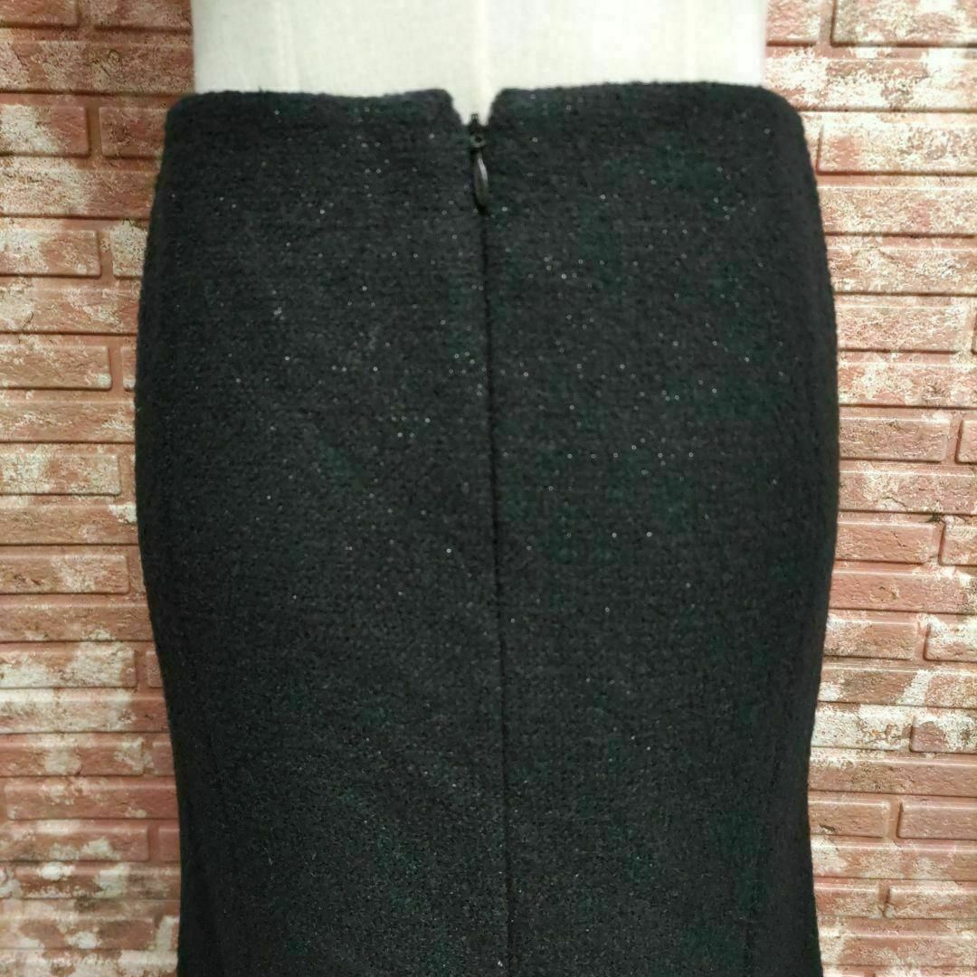 M-premier(エムプルミエ)のエムプレミエ ブラック ラメ入り マーメイドスカート 黒 34 レディースのスカート(ひざ丈スカート)の商品写真