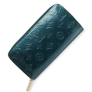 ルイヴィトン(LOUIS VUITTON)のルイ ヴィトン ジッピー ウォレット ラウンドファスナー 長財布 パテント エナメル ヴェルニ レザー ブルーニュイ グリーン 青 緑 ゴールド金具 M93722 箱付 LOUIS VUITTON（未使用保管品）(財布)