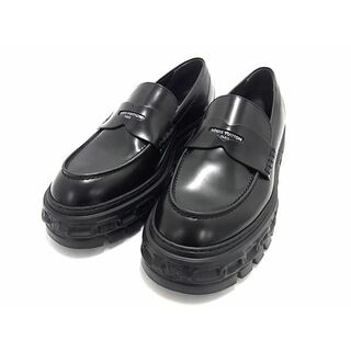 LOUIS VUITTON - ■極美品■ LOUIS VUITTON ルイヴィトン レコードライン レザー ローファー 表記サイズ 39 1/2 (約25.5cm) 靴 シューズ ブラック系 CD1609