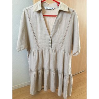 ザラ(ZARA)のZARA  ベージュ　半袖(チュニック)