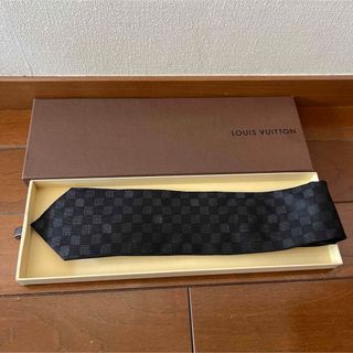 Louis Vuitton ルイヴィトン 黒 ダミエ ネクタイ　箱付き