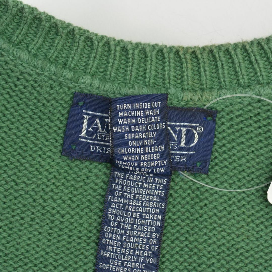 LANDS'END - 【LANDS'END】90s USA製 Vネックコットンニット LANDS'END - 【LANDS'END】90s USA製 Vネックコットンニット