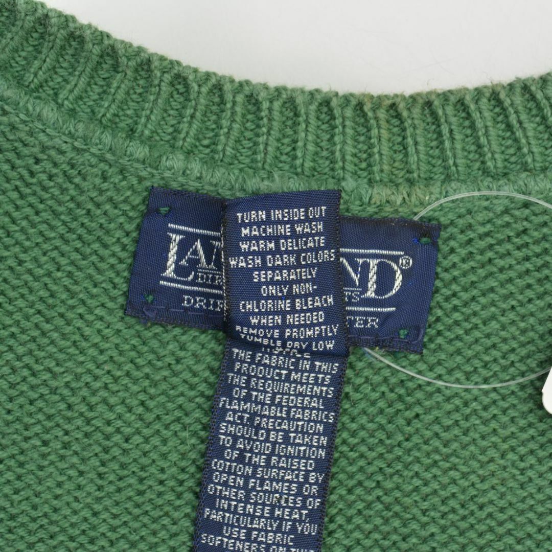 LANDS’END(ランズエンド)の【LANDS'END】90s USA製 Vネックコットンニットベスト メンズのトップス(ベスト)の商品写真