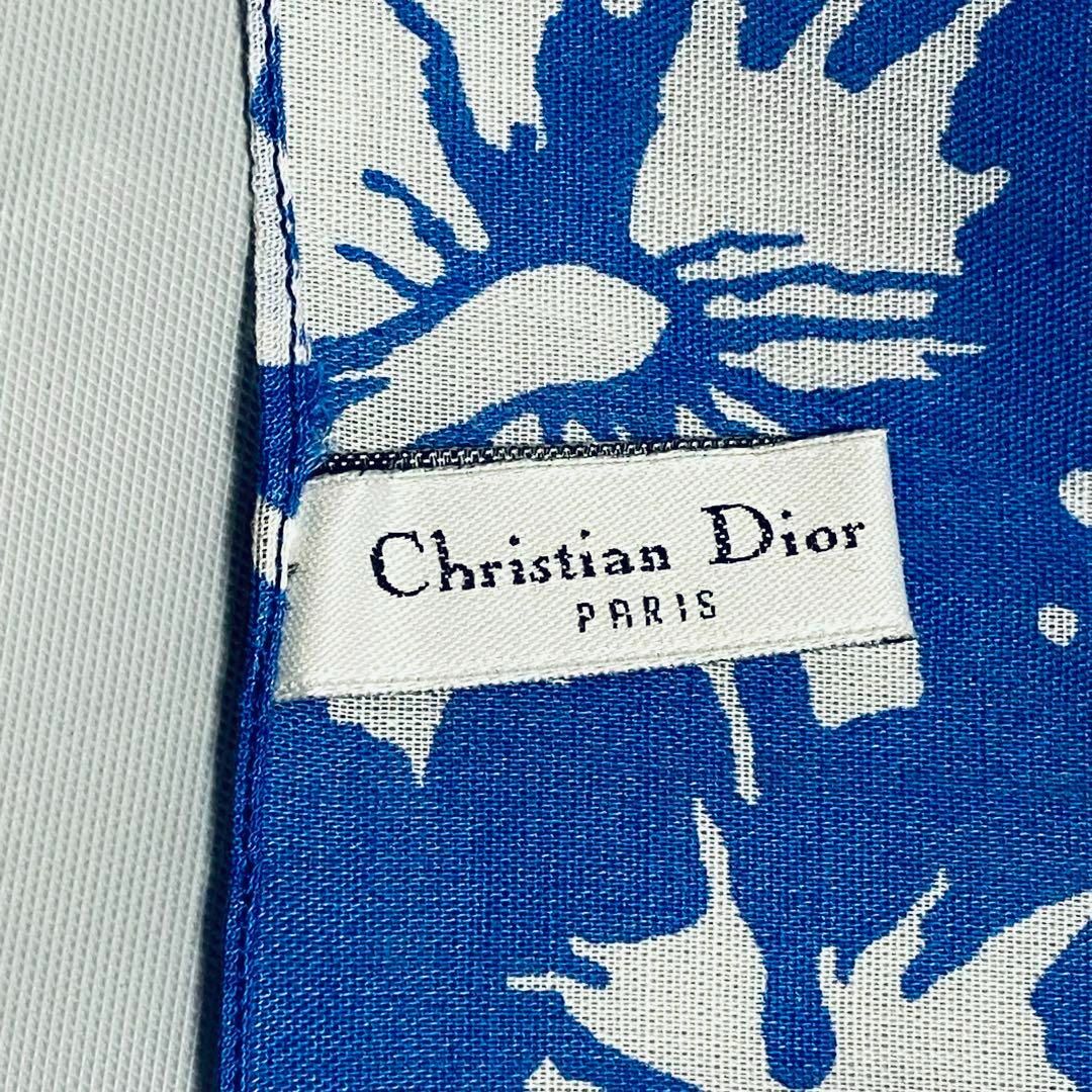 Christian Dior(クリスチャンディオール)の極美品 ★Dior★ ロングスカーフ ハイビスカス SURF コットン ブルー レディースのファッション小物(バンダナ/スカーフ)の商品写真