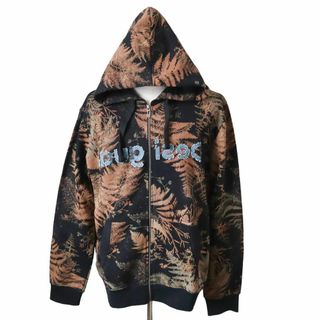 Desigual/デシグアル ジップアップパーカー 総柄 デニムロゴ XLサイズ