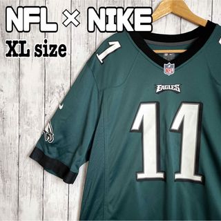 ナイキ(NIKE)のNFL NIKE ナイキ ゲームシャツ アメフト イーグルス vネック 海外古着(Tシャツ/カットソー(半袖/袖なし))