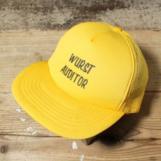 80s WURST AUDITOR トラッカーキャップ 帽子イエロー aw135(キャップ)