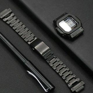 Gショック dw5600 新品未使用  ブラック メタル ベゼル ベルト 交換(金属ベルト)