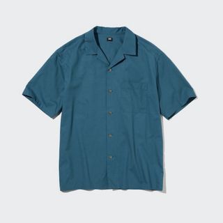 ユニクロ(UNIQLO)の新品●ユニクロ オープンカラーシャツ（半袖） 4XL ブルー(シャツ)