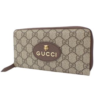 グッチ(Gucci)のGUCCI(グッチ) ネオヴィンテージ GGスプリーム ジップアラウンドウォレット長財布 ラウンドファスナー メタルキャット ベージュ エボニー ブラウン茶 イエロー アンティークゴールド金具 473953 K9GOT 8861(2024年3月現在現行品) メンズ 40802089015【中古】【アラモード】(長財布)