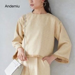 アンデミュウ(Andemiu)の【美品】Andemiu アンデミュウ ツイードトップス ブラウス(シャツ/ブラウス(長袖/七分))