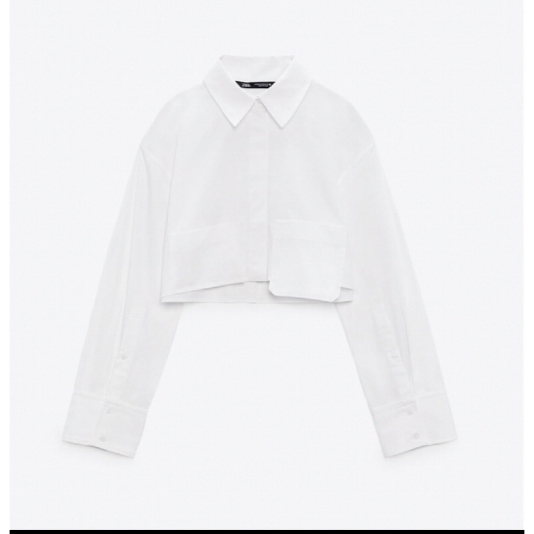 ZARA(ザラ)の【タグ付き】クロップドシャツ レディースのトップス(シャツ/ブラウス(長袖/七分))の商品写真