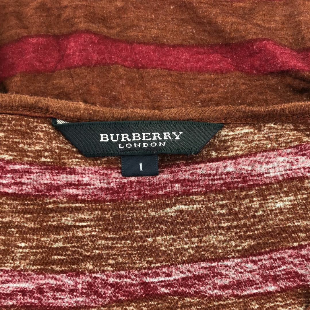BURBERRY(バーバリー)のバーバリー トップス Tシャツ 半袖 レディース ブラウン ボーダー 1 日本製 レディースのトップス(Tシャツ(半袖/袖なし))の商品写真