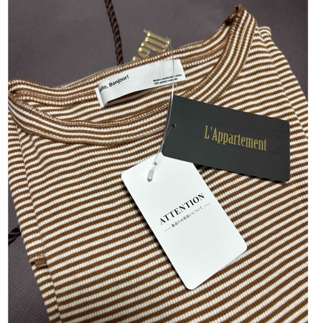 L'Appartement DEUXIEME CLASSE(アパルトモンドゥーズィエムクラス)のL'Appartement Border Rib Longsleeve T-sh レディースのトップス(カットソー(長袖/七分))の商品写真