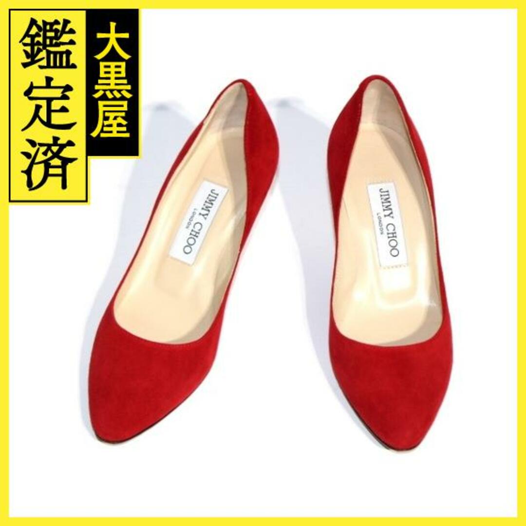 JIMMY CHOO(ジミーチュウ)のジミーチュウ　パンプス　レディース35ハーフ　レッド　スエード【434】 レディースの靴/シューズ(ハイヒール/パンプス)の商品写真