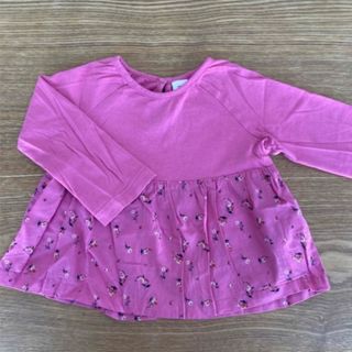 ベビーギャップ(babyGAP)のbaby gap ピンク　花柄　カットソー　長袖　90(Tシャツ/カットソー)