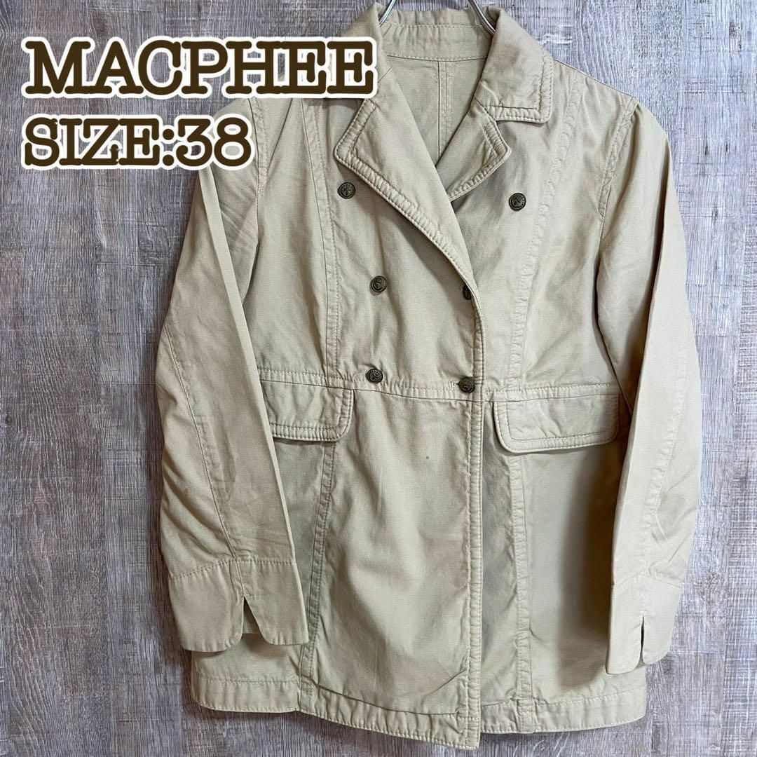 MACPHEE(マカフィー)のMACPHEE マカフィー　コットンジャケット　ダブル　ベージュ　サイズ38 レディースのジャケット/アウター(その他)の商品写真