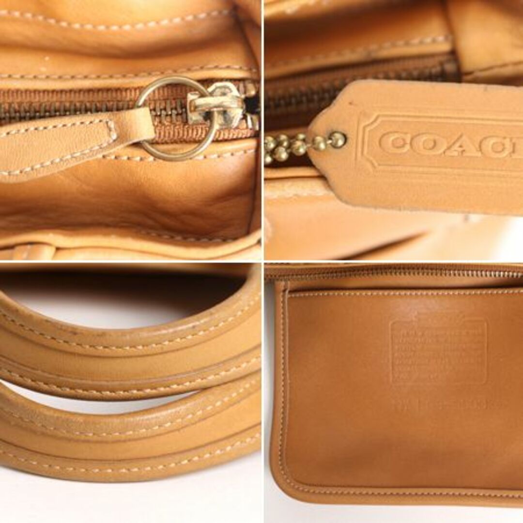 COACH(コーチ)のUSA製 オールドコーチ 本革 レザー ハンドバッグ 古着 小ぶり レディース COACH レザーバッグ コーチ トートバック ジップトップ ブラウン レディースのバッグ(ハンドバッグ)の商品写真